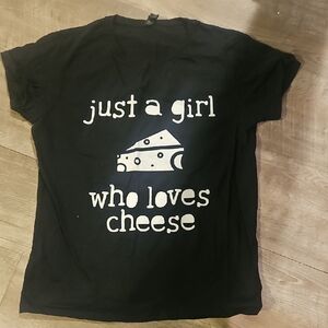 Anvil Black Kids Tee with Cheese Graphic
